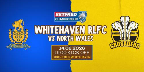 vs North Wales<br />14th June 2026<br />3PM KICK OFF